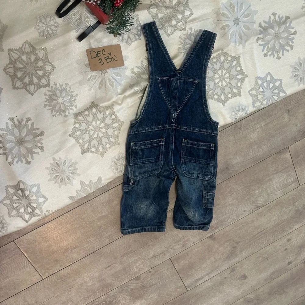 VTG Y2K OshKosh B'gosh Dark Blue Denim Overalls 12 Months Baby Boy